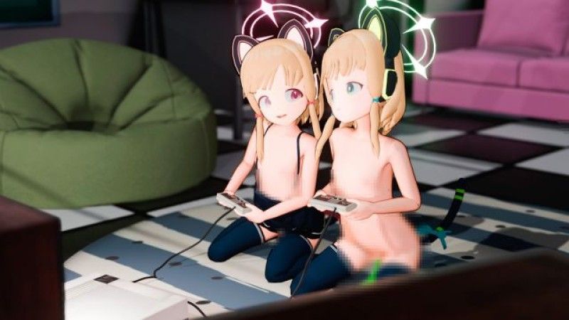 [3Dimm Animations] Momoi & Midori – Competitive gaming